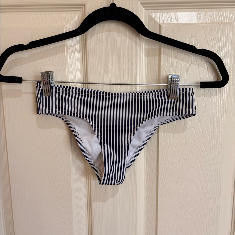 Xhilaration Navy and White Striped Swim Bottoms size XS